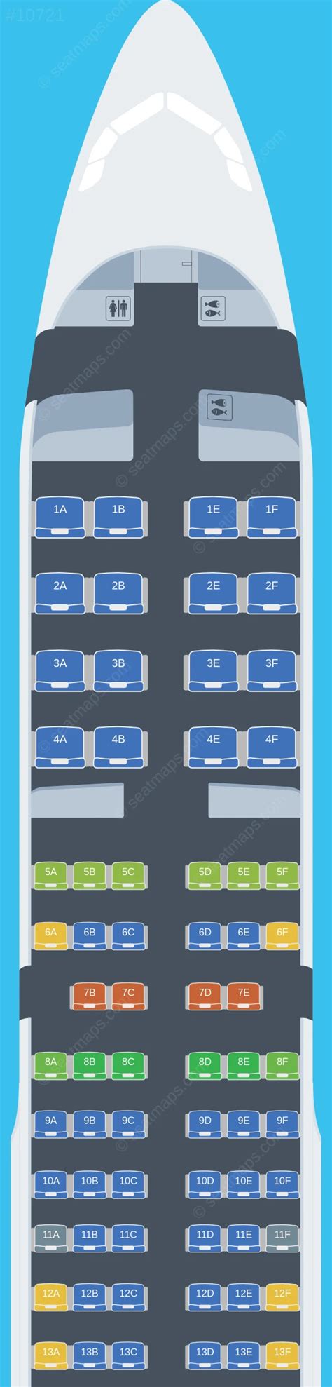 Seat map of Turkish Airlines Airbus A321 aircraft