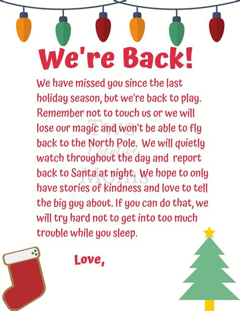 Elf Return Letter Printable