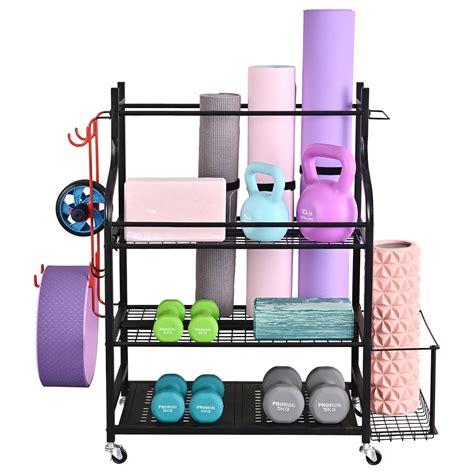 MYTHINGLOGIC Yoga Mat Storage Racks Home Gym Storage Rack for Dumbbells ...