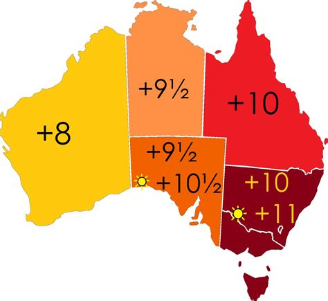 Zona horaria de Australia mapa de las zonas horarias de mapa de Australia (Australia y Nueva ...