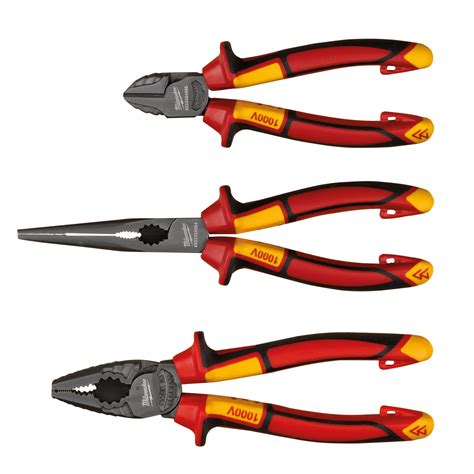 Milwaukee 3pce VDE Plier Assembly Set - Protrade