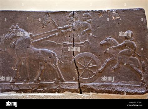 ancient world, Hittite relief of an office holder in the chariot ...