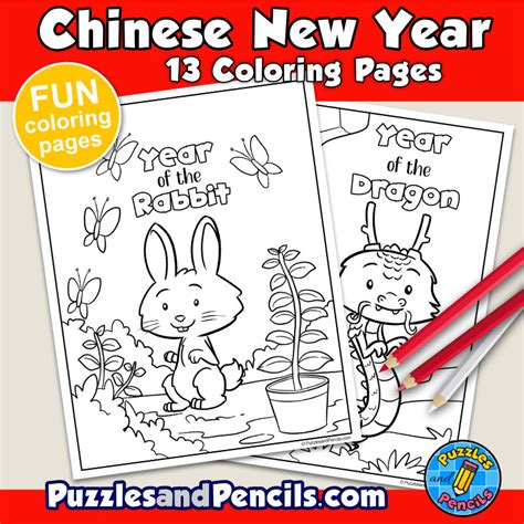 Chinese New Year Animals Coloring Pages