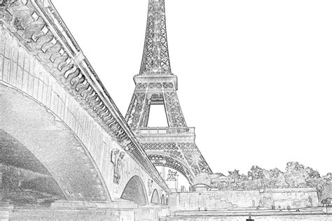 Eiffel Tower Sketch Black and White Paris Sketch Paris by ddfoto