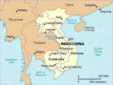 Map of IndoChina - Colonization of Indochina