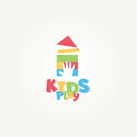 minimalist modern kids toy simple flat icon logo template vector ...