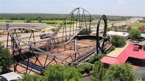 Silver Bullet looping roller coaster at Frontier City - YouTube