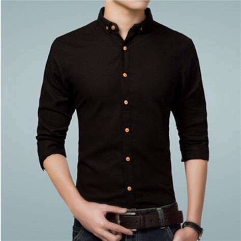 2018 Wholesale 2016 Casual Shirts Men 5xl Designer Brand Slim Fit Man Shirts Long Sleeve Black ...