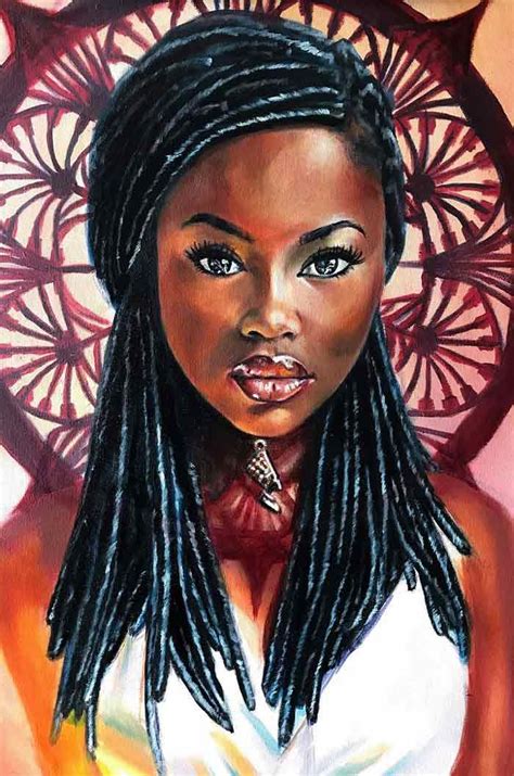 Beautiful Black Woman Painting