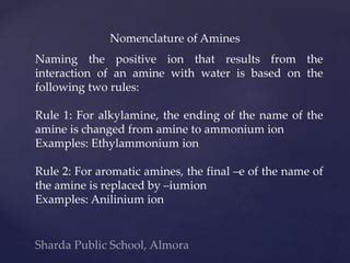 Organic chemistry (Amines), Sharda Public School, Almora U.K. | PPT