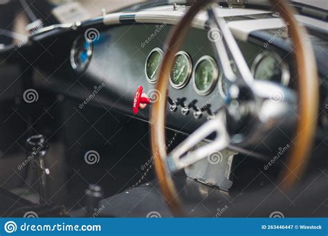 Partial View of a Black AC Cobra Car Interior - Classic Car Show ...