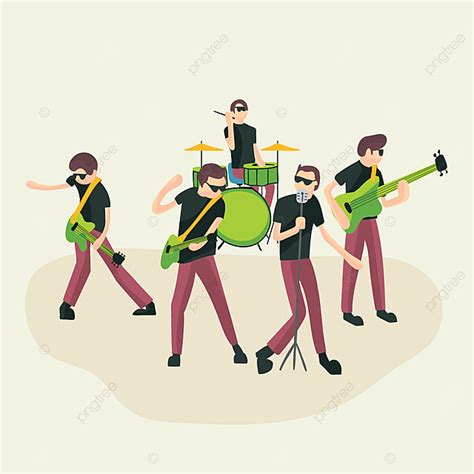 Rock Band Clipart PNG Images, Rock Group Music Band, Performance ...