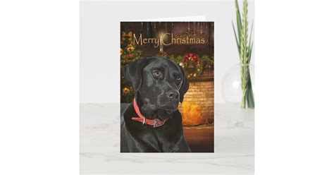 Black Lab Christmas Card | Zazzle