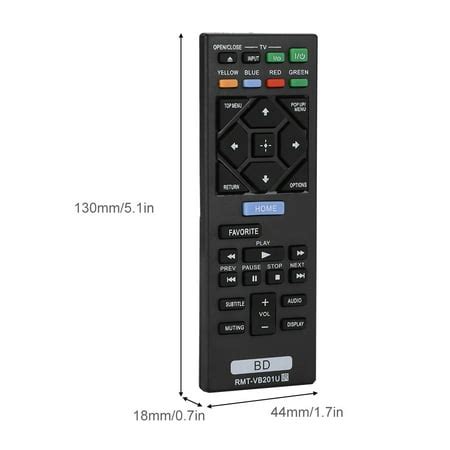 Replacement Rmt-Vb201U Dvd Blu-Ray Remote Control For Sony Bdp-S3700 ...