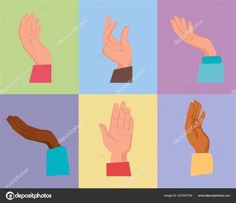 Six healing hands Stock Illustration by ©yupiramos #547047700