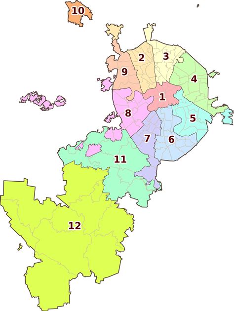 Map of Moscow boroughs / districts and neighborhoods