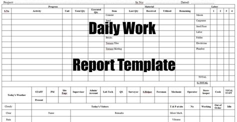 Daily Work Report Template - Engineering Discoveries