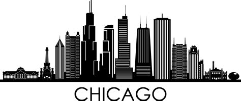 Chicago Skyline Silhouette Svg - Chicago Skyline Clip Art, Vector ...