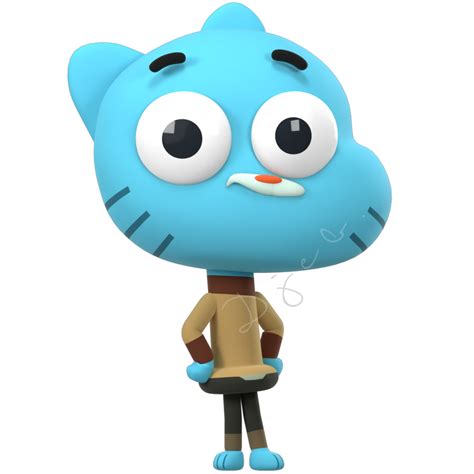 Gumball Watterson (3D Model) by Djebrayass on DeviantArt Gumball Image, The Amazing World Of ...