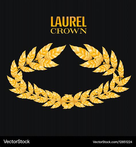 Laurel crown greek wreath with golden leaves Vector Image