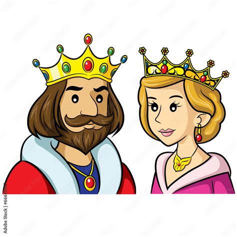 King Queen Cartoon vector de Stock | Adobe Stock