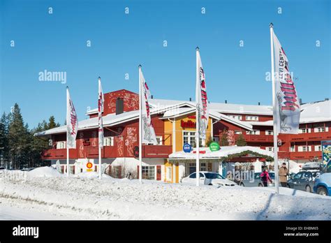 The Crazy Reindeer Hotel Levi Lapland Finland in winter Stock Photo - Alamy