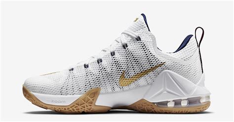 Nike LeBron 12 Low USA White Metallic Gold - Sneaker Bar Detroit