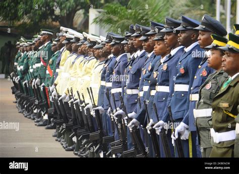 Nigerian soldiers on parade during the 2020 Armed Forces Remembrance Day Celebration held at ...