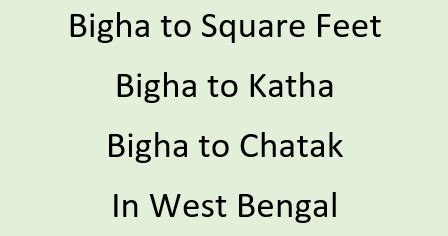 Bigha to katha | Bigha to Chatak | Bigha to Square Feet in Bengal ...