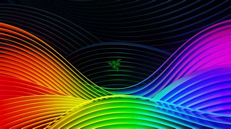 Razer Wallpaper 4K, Colorful, Spectrum, Waves, Ridges