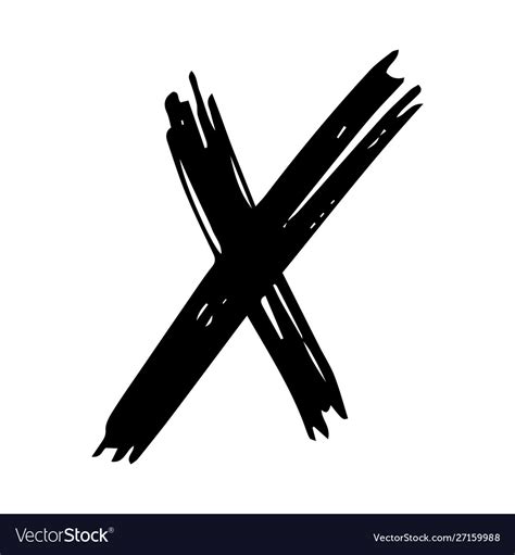 Black hand drawn cross symbol Royalty Free Vector Image