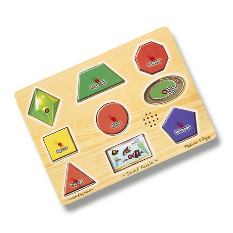 Melissa & Doug Shapes Sound Puzzle - Wooden Peg Puzzle With Sound ...