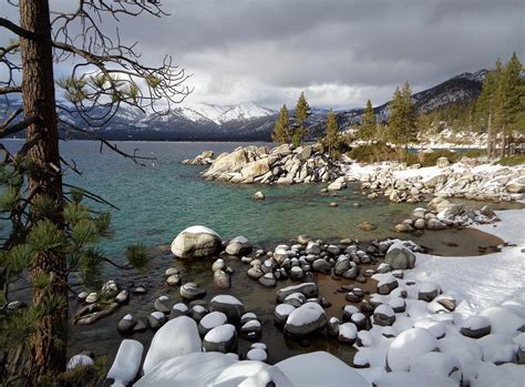 Quiet Winter Beach at Sand Harbor Photograph by Kristina Lammers - Fine ...