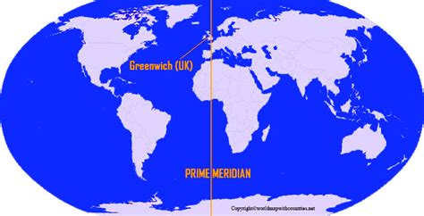 4 Free Printable World Map Prime Meridian in PDF | World Map With Countries (2022)