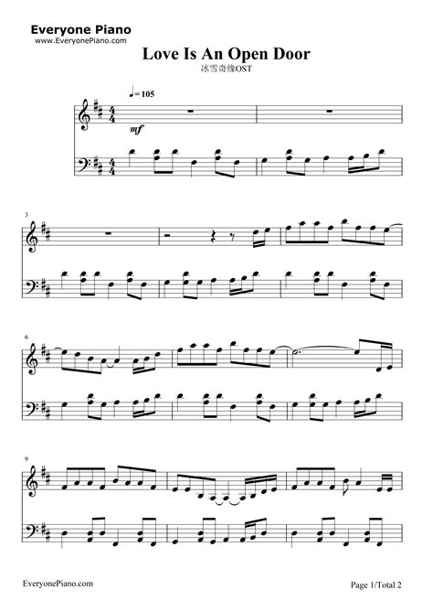 Love Is An Open Door-Frozen OST Stave Preview 1 | Ost, Personalized learning, Sheet music