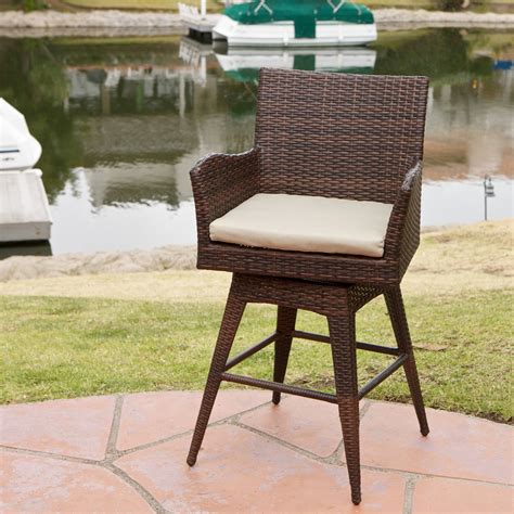 Braxton PE Wicker Swivel Stool with Arms - Walmart.com