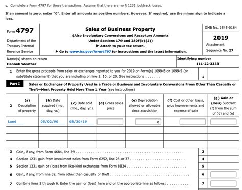 Form 4797 (2019) Page 2 Part III Gain From | Chegg.com