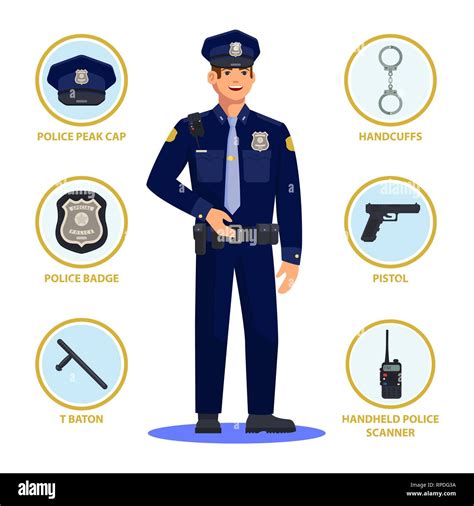 Policeman or police officer, cop in uniform Stock Vector Image & Art ...