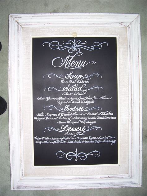 Chalkboard menu, Chalkboard, Menu