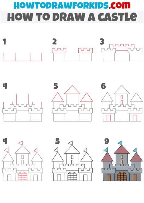 How to Draw a Castle - Easy Drawing Tutorial For Kids