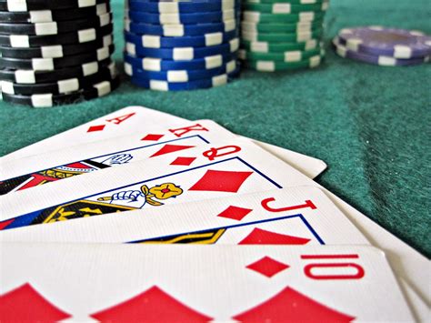 Poker | A straight flush at the poker table with some chips … | Flickr