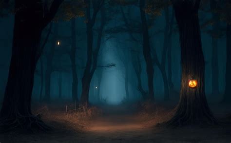 Premium AI Image | Forest dark Halloween the spookiest day of the year ...