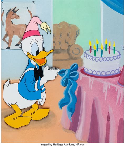 Donald Duck Birthday Party Production Cel Animation Art Setup (Walt ...