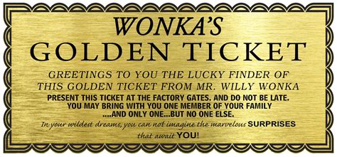 Willy Wonka Golden Ticket Template - Free Download