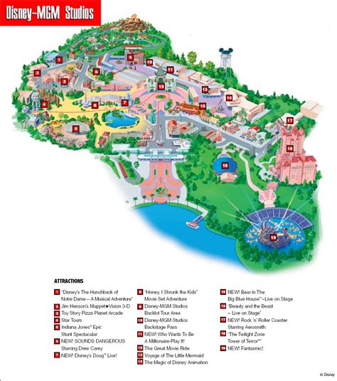 Disney-MGM Studios Map | Disney world map, Disney world, Mgm