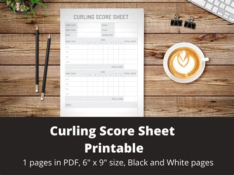 Curling Scoresheet Printable Digital Instant Download | Etsy