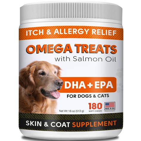 Fish Oil Omega 3 Treats for Dogs - Allergy and Itch Relief - Skin and ...