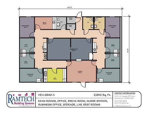 Ramtech Medical Clinic 2640sf | Office floor plan, Medical office decor, Floor plans