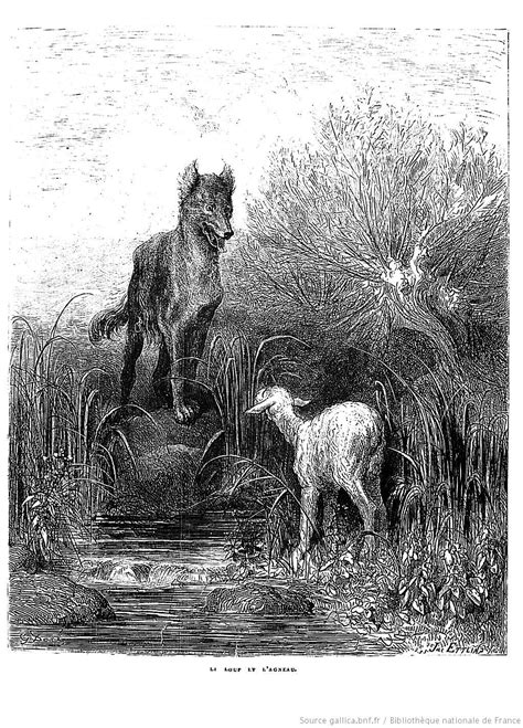 Gustave Doré - illustrations des Fables de la Fontaine - Le loup et l'agneau | Gustave doré, Les ...