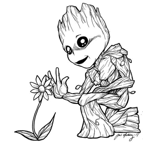 Baby Groot Drawing at GetDrawings | Free download